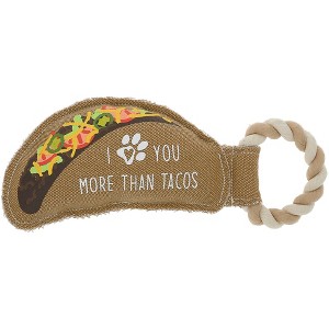 Pavilion Gift Company - Tacos - 12" Canvas Dog Toy on Rope - Pet Toy - 1 of 4