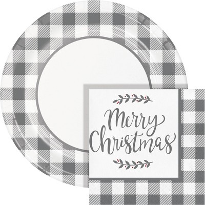 Buffalo Check Christmas Buffet Kit Gray/White