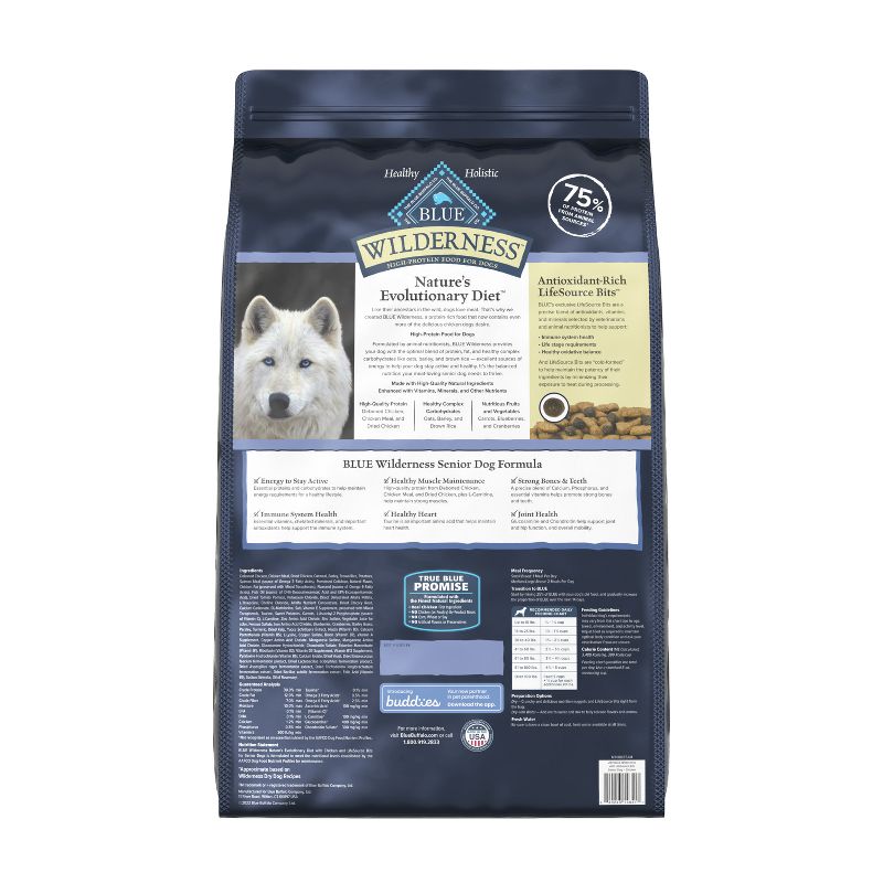 Blue Buffalo Wilderness Senior Dry Dog Food with Chicken Flavor - 28lbs, 3 of 12