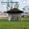 10x10 Heavy Duty Pop Up Canopy, One-Button Setup, Portable Roller Bag, Adjustable Height, Includes 1 Sidewall & 4 Weight Bags - 2 of 4