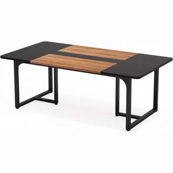 Tribesigns 8ft Executive Computer Desk, Large wood and Metal Meeting Table