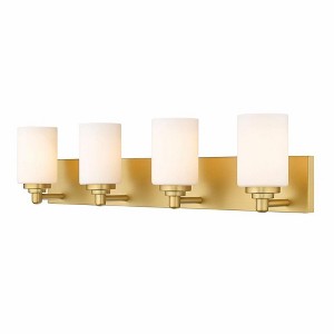 Soledad 4-Light Vanity Light - Minimalist Steel Design with Chic White Glass Shades - 1 of 1