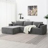 Whisen Modular L-Shape Sectional Living Room Sofa Set, Minimalist Style Upholstered Chenille Couch - 2 of 4