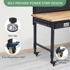 Adjustable Workbench, Heavy Duty Workbench with Drawer and Backplate, Work Table with Power Outlet and Lockable Wheels, Suitable for Garage, Workshop - 2 of 4