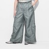 Women's Mid-Rise Wide Leg Cargo Pants - Wild Fable™ Light Teal Blue - 2 of 3