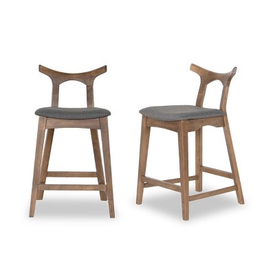 Vynxaria Gray Bar Dining Chairs - Set of 2 for Modern Sophistication