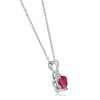 Pompeii3 1/2ct Diamond & Ruby Heart Pendant 14K White Yellow or Rose Gold Necklace 1/2" - 2 of 4