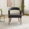 Hrinhom 25.8"W Barrel Open Back Accent Chair,Modern Upholstered Dining Chairs with Wood Legs - 2 of 4