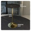 Leisuremod Verve 27" Round Bar Height Dining Table - MDF Wood Top with Brushed Gold Pedestal Base Counter Height Table for Kitchen, Home, and Pub - 4 of 4