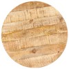 vidaXL Rough Mango Wood Bistro Table - Round Design, Heavy-Duty Iron Base, Indoor & Outdoor Use, Brown Finish, Assembly Required - 3 of 4