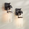Possini Euro Design Caramela 20" High Modern Wall Sconce Light Lamp Fixture Mount Set of 2 Bathroom Bedroom Hardwired Cordless Black Glass Shade - 2 of 4