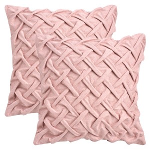 REGALWOVEN Fade-Resistant Soft Decorative Solid 3D Weaving Throw Pillow Covers 2 Pcs - 1 of 4