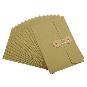 Unique Bargains Sturdy Paper Blank Card Envelopes with String Tie Closure 15 Pcs - 1 of 4