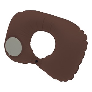 Unique Bargains Inflatable Travel Pillow Press to Inflate for Airplane Train Office - 1 of 4