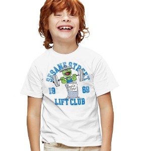 Boys' Short Sleeve Sesame Street Oscar Lift Club T-Shirt - 1 of 4