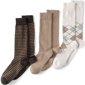 Lands' End Men's Novelty Dress Socks 3 Pack - 1 of 2