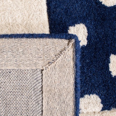Navy and Ivory Bunny Hand-Tufted Wool Kids Rug 8' x 10'