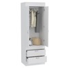 SEVOBAL Armoires with Double Doors Two Drawers Hanging Rod and Spacious Storage for Bedroom Organization, White, 23.3"*18.9"*70.4" - 3 of 4