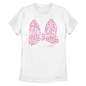 Women's Minnie Mouse Cheetah Print Bow T-Shirt - 1 of 4