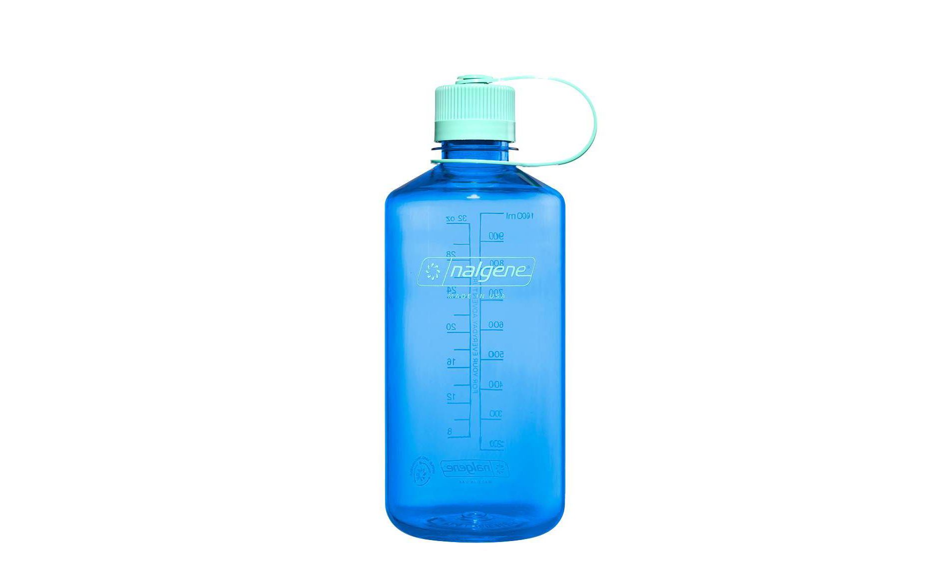 Nalgene 32 fl oz Plastic Narrow Mouth Water Bottle - Cornflower: Portable Drinkware, Recycled Material