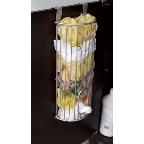 Plastic Bag Storage Holder In Chrome - Over The Cabinet Kitchen Organizer  Or Wall Mount Grocery Bag Storage Easy-access Openings - Homeitusa : Target