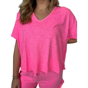 Women's Oversize V-neck Tee - bobi - 1 of 4