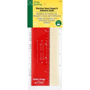 Dritz Machine Seam Gauge and 1/8" Adhesive Guide for Straight Lines: Sewing Tools, 7.25" Length, 2.875" Width - 1 of 4