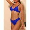 Elerevyo Women's Triangle V Neck Adjustable Spaghetti Straps Bikini Sets 1 Set - 2 of 4