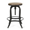 2pc Farmdale Industrial Firwood Adjustable Height Swivel Counter Height Barstools Antique Natural/Pewter - Christopher Knight Home: Wrought-Iron Frame - image 4 of 4