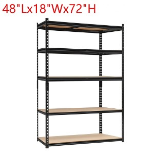 48"x18"x72" Storage Rack Shelf 5-Tier Adjustable Steel Shelving Units 2000 LBS Capacity - 1 of 4