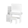 NicBex Vanity Desk with Mirror Dressing Table with 2 Drawers, 4 Open Shelves, Rectangular Makeup Table with 10-lamp Bulb for Bedroom - 2 of 4