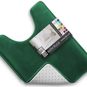 Hearth & Harbor Bathroom Rugs, Ultra Soft Velvet Memory Foam Bath Mats with PVC Backing - 1 of 4