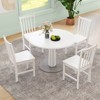 Costway Rustic Dining Chairs Set of 4 with Slat Tilt Backrest, Wide Seat, Rubber Wood Legs Black/White - 2 of 4