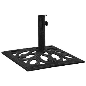 vidaXL Umbrella Base Patio Parasol Umbrella Stand Weighted Base Cast Iron - Black 18.5" x 18.5" x 13" - 1 of 4