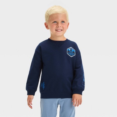 Cat Jack Brandclub Toddler Boys French Terry Adventure Crewneck Sweatshirt Cat Jack Navy Blue 2T