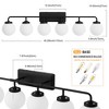 POWLIG 45.28-in 6-Light Matte Black Bathroom Light Fixtures Over Mirror Vanity Lighting with Milk White Glass Globe Shades - 3 of 4