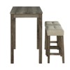 Aukfa 3-Piece Farmhouse Counter Height Dining Set, Wood Kitchen Dining Table Set for Small Places - 4 of 4