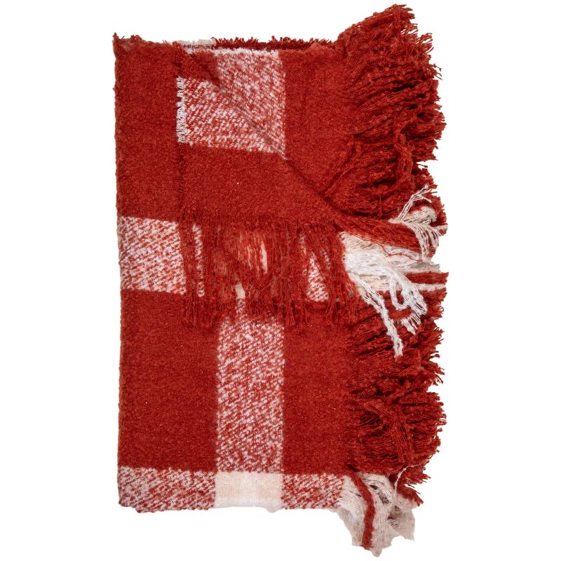 Northlight Red Plaid Woven Fringed Christmas Throw Blanket 50" x 60", 4 of 6
