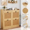 TackView Shoe Storage Cabinet with 4 Flip Drawers, Wood Shoe Cabinet with Rattan Doors and Adjustable Shelves,for Home - 4 of 4