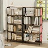 5 Tier Large Bookshelf, Bookcase Home Office Open Bookshelf,Shelves,Vintage Industrial Style Bookshelf with Metal Frame,Rustic Brown - 3 of 4