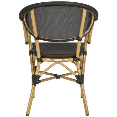 Safavieh Burke Black Wicker Outdoor Accent Chair Set of 2