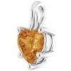 Pompeii3 7mm Citrine Women's Heart Pendant in 14k Gold Necklace 5mm Tall - 2 of 4