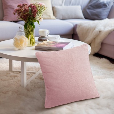 Blush Pink Velvet Euro Throw Pillow Covers Set of 2