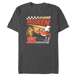 Mens Cars Distressed Checkered McQueen T Shirt - 1 of 4
