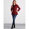 INSPIRE CHIC Women's Work Office Winter Overcoat Single Breasted Point Collar Pea Coat - 2 of 4