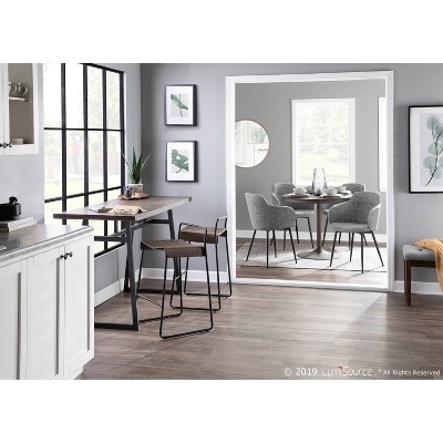 High-Back Boyne Chair with Upholstered Bucket Seat and Black Metal Legs