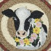 Earth Rugs Black and White Cow Accent – Eco-Friendly Round Jute Trivet - 3 of 3