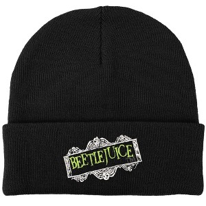 Beetlejuice Logo Knit Beanie for Men and Women, Black - 1 of 4