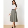 INSPIRE CHIC Women's Vintage Checked High Waist Belted A-Line Plaid Skirt - 3 of 4