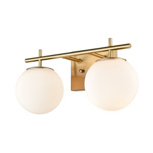 Claxy Modern Two Globe Vanity Light Milky Glass - 1 of 4